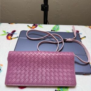 Bottega Veneta Pink Intrecciato Crossbody Bag